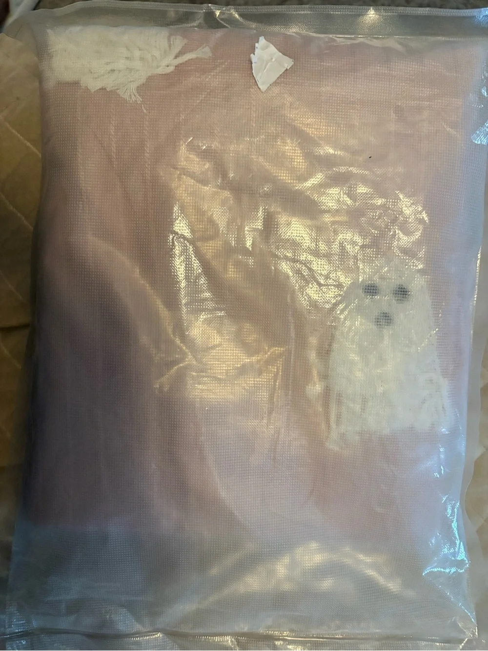 Pink Ghost Embroidered Shower Curtain